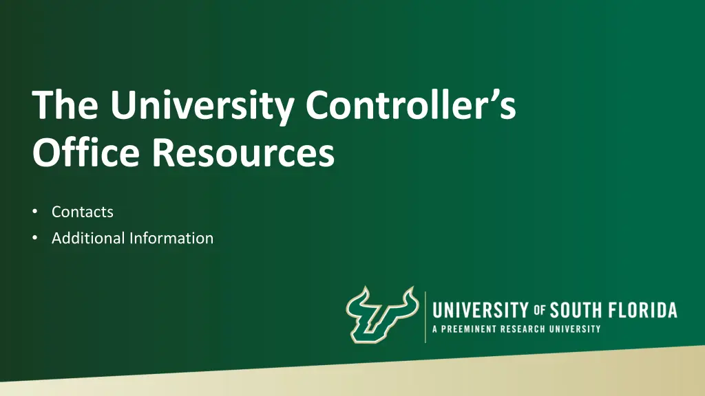 the university controller s office resources