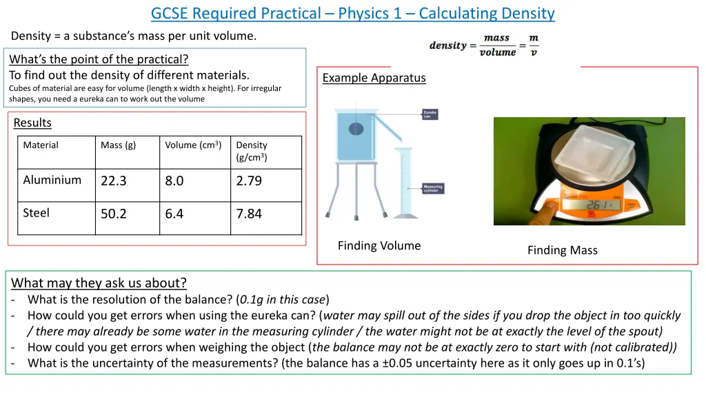 gcse required practical physics 1 calculating