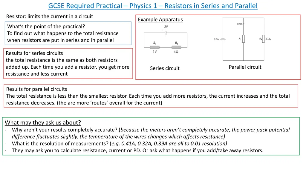 gcse required practical physics 1 resistors