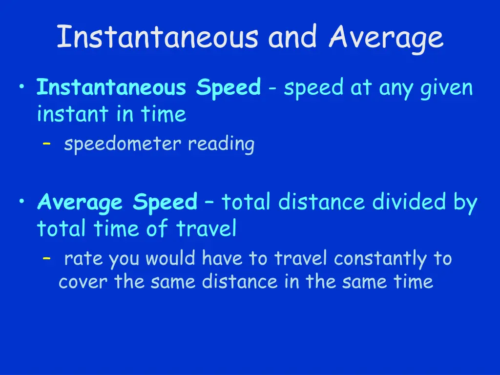 instantaneous and average