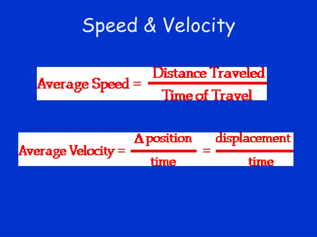 speed velocity