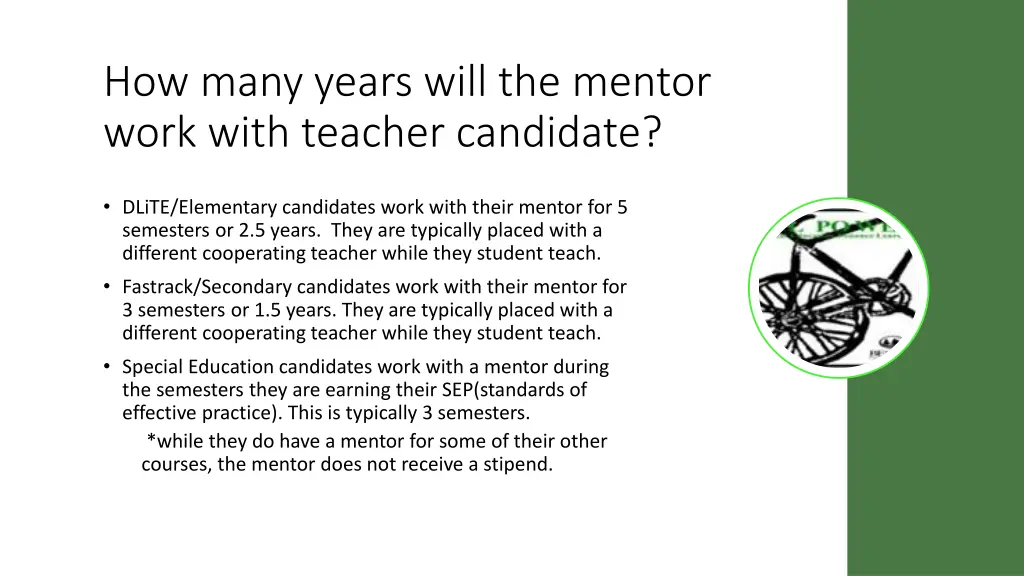 how many years will the mentor work with teacher