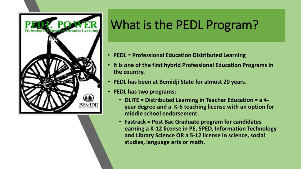 what is the pedl program what is the pedl program