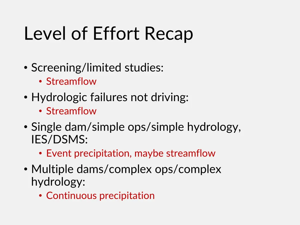 level of effort recap