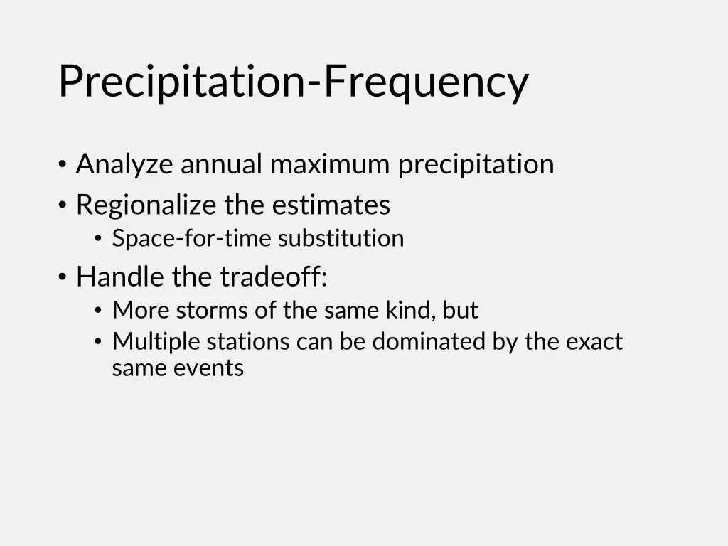 precipitation frequency