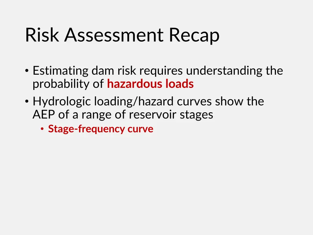 risk assessment recap