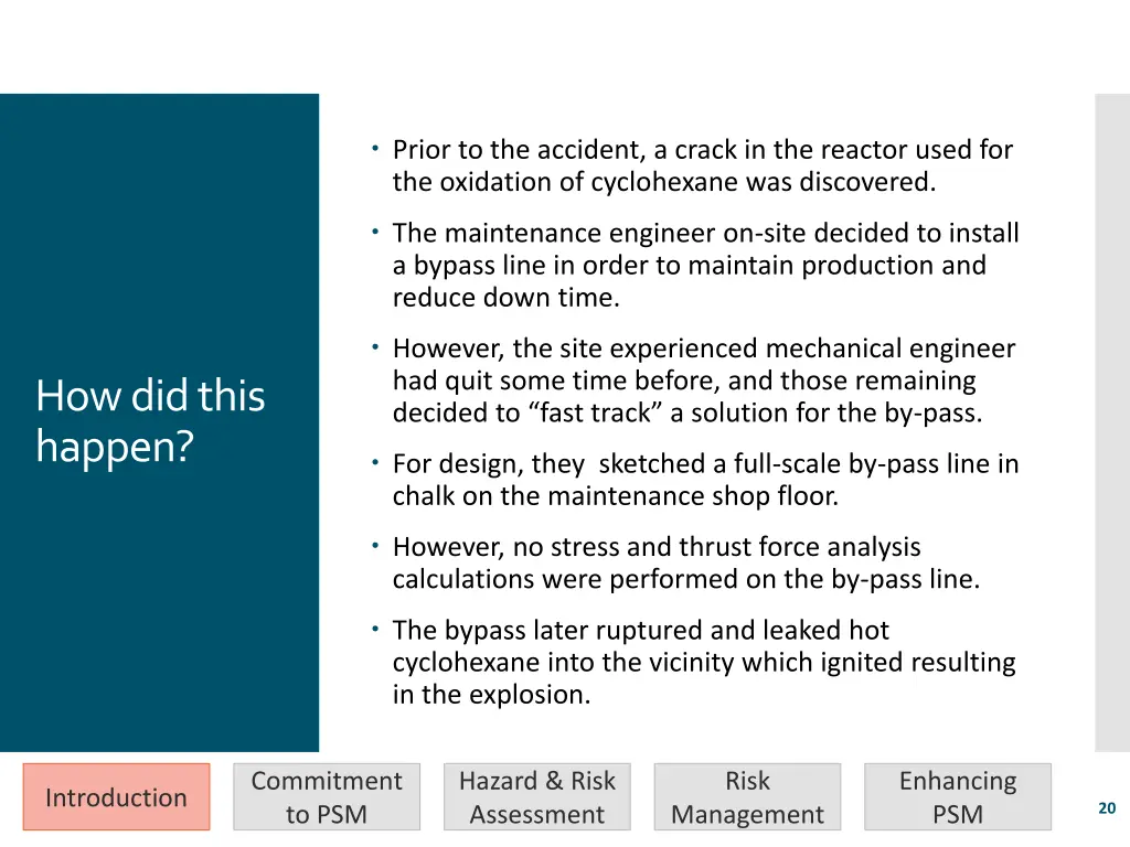 prior to the accident a crack in the reactor used