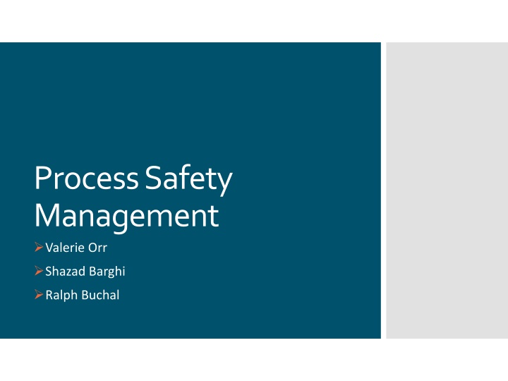 process safety management valerie orr