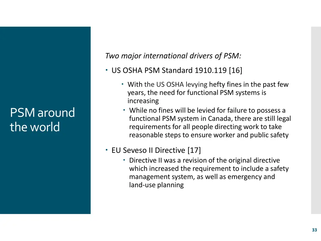 two major international drivers of psm