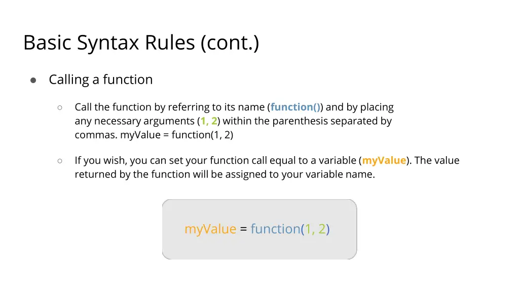 basic syntax rules cont