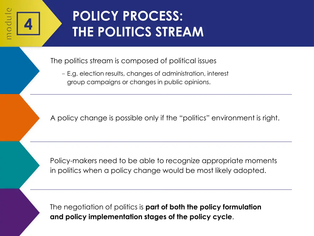 policy process the politics stream