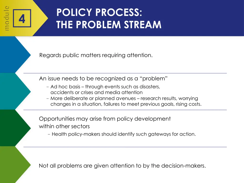 policy process the problem stream