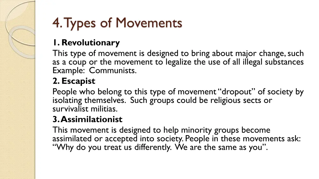 4 types of movements