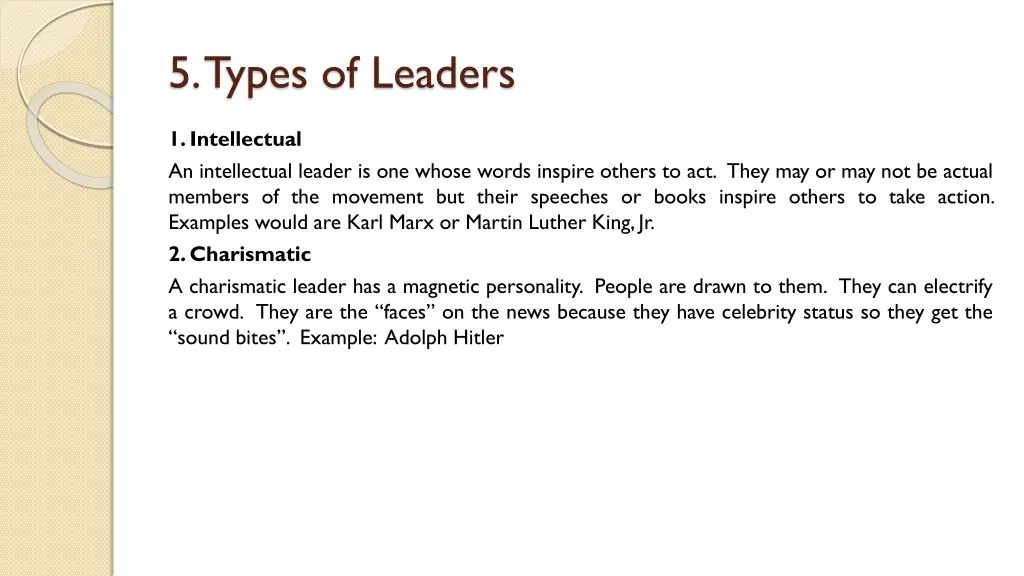 5 types of leaders