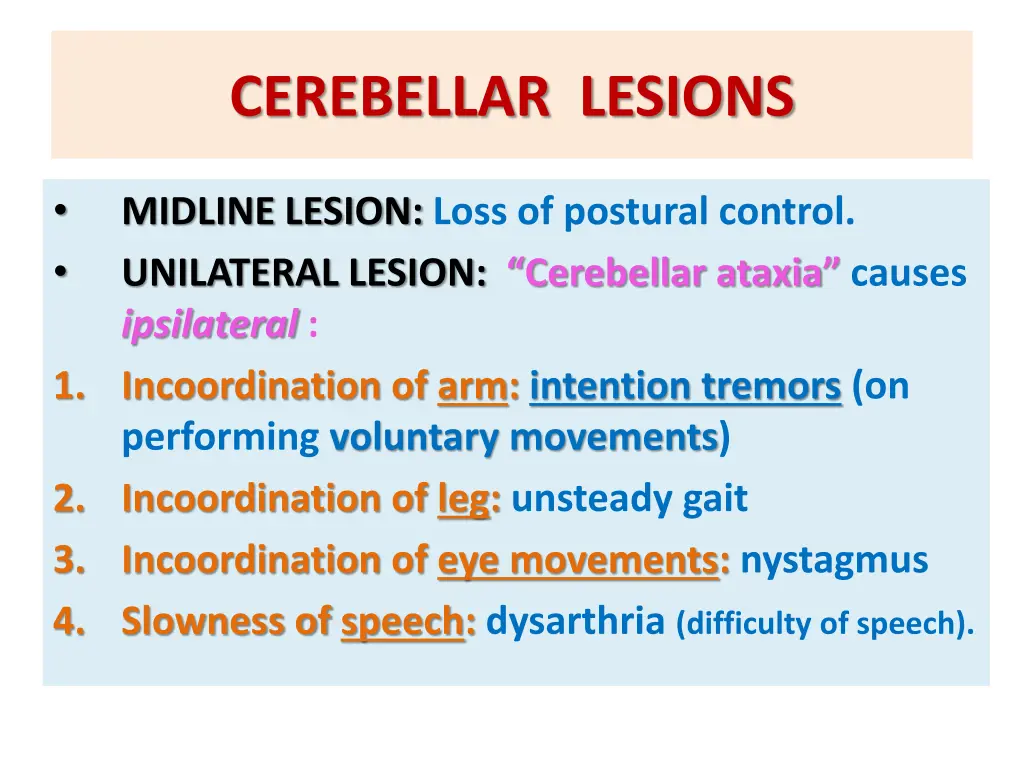 cerebellar lesions