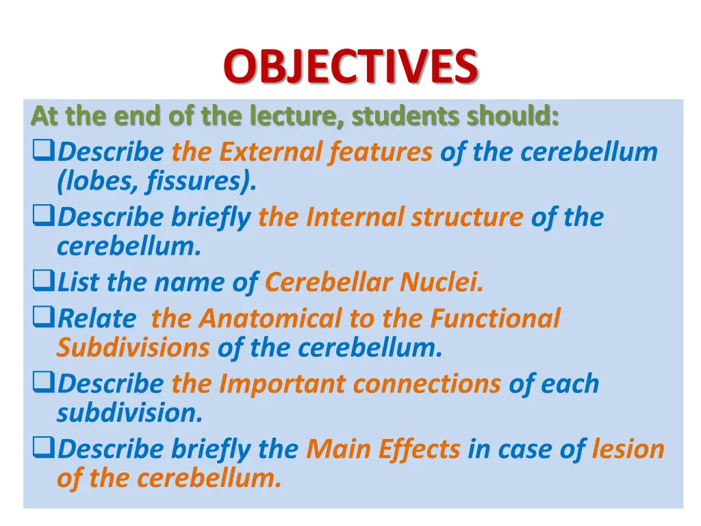 objectives