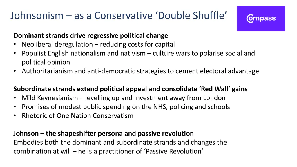 johnsonism as a conservative double shuffle