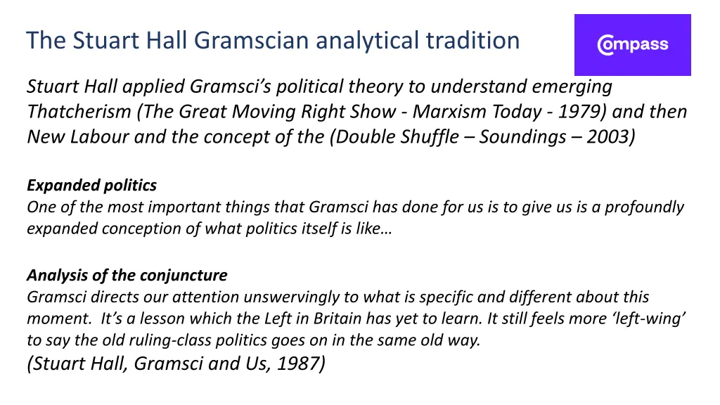 the stuart hall gramscian analytical tradition