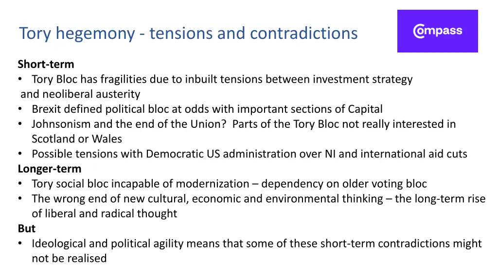 tory hegemony tensions and contradictions