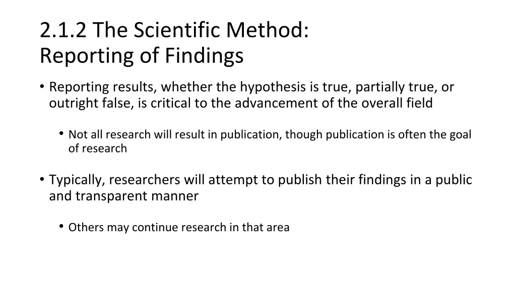 2 1 2 the scientific method reporting of findings