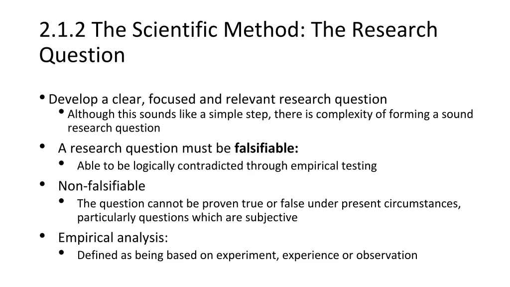 2 1 2 the scientific method the research question