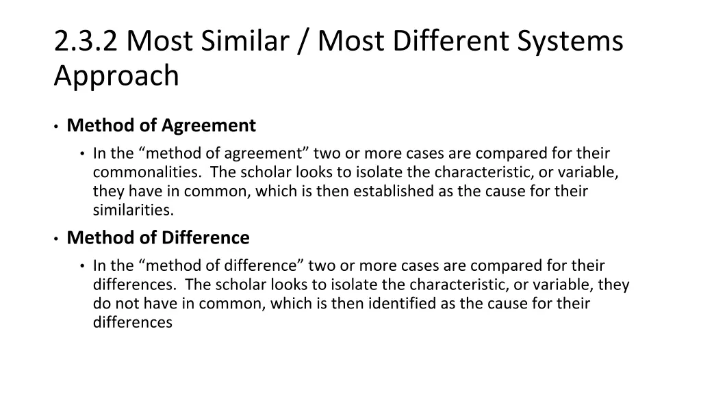 2 3 2 most similar most different systems approach