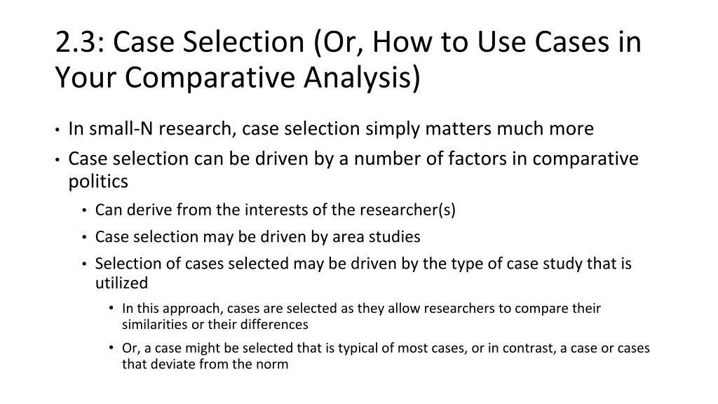 2 3 case selection or how to use cases in your 1