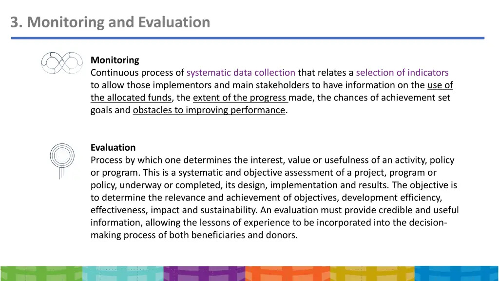 3 monitoring and evaluation