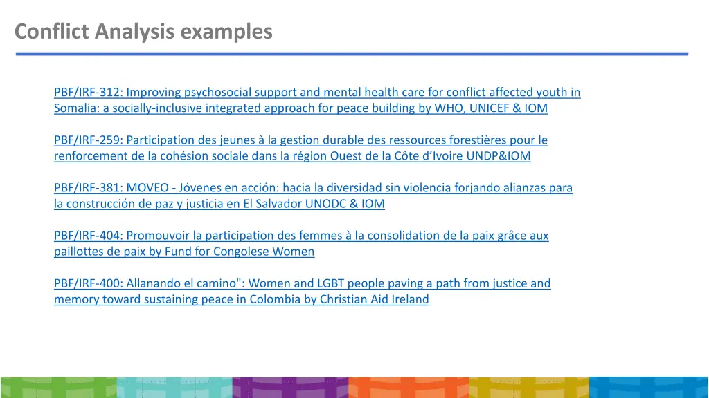 conflict analysis examples