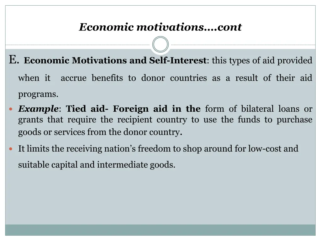 economic motivations cont 1