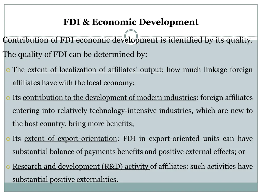 fdi economic development