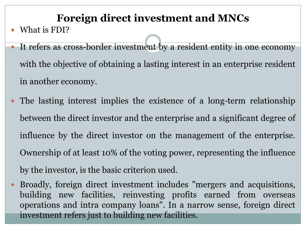 foreign direct investment and mncs what is fdi