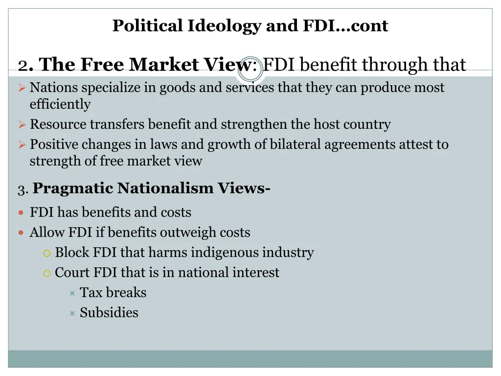 political ideology and fdi cont