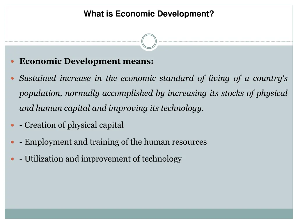 what is economic development