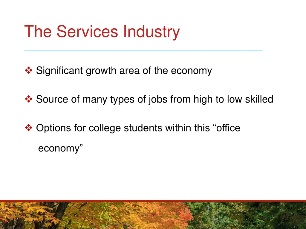 the services industry