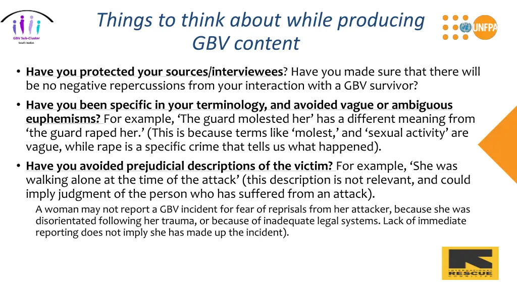 things to think about while producing gbv content