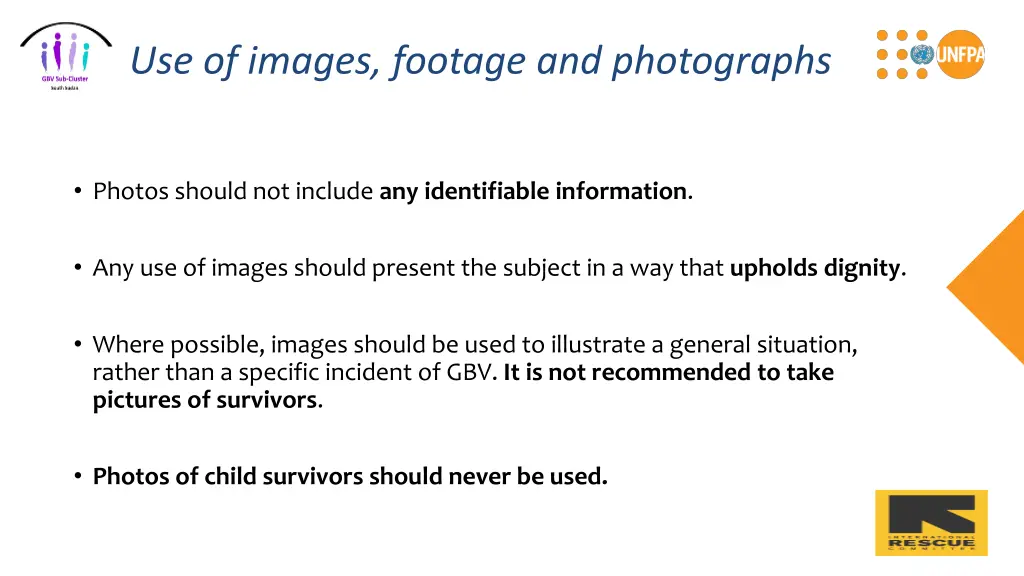 use of images footage and photographs