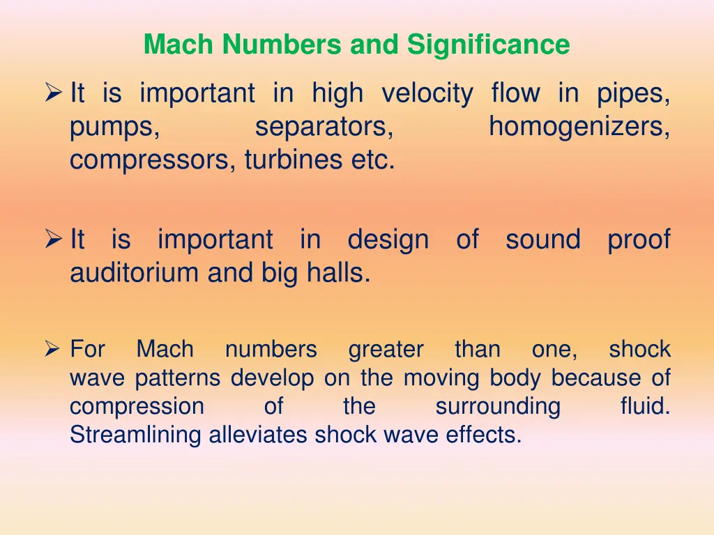 mach numbers and significance 1