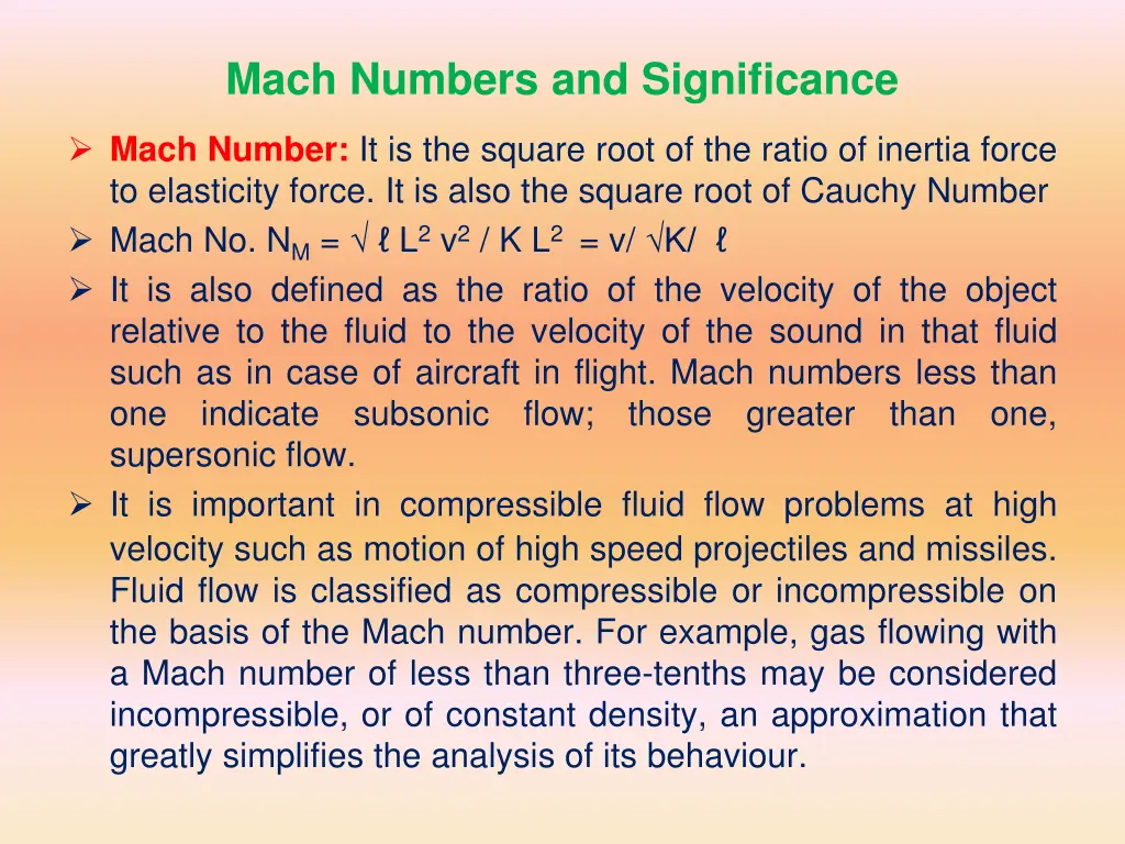 mach numbers and significance