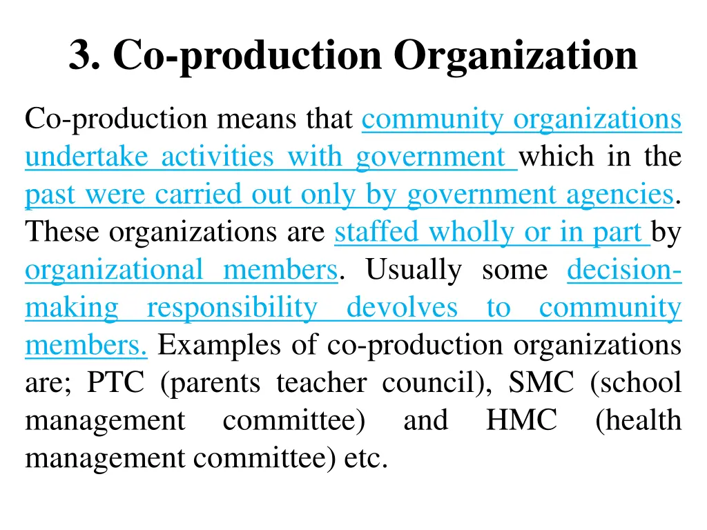 3 co production organization