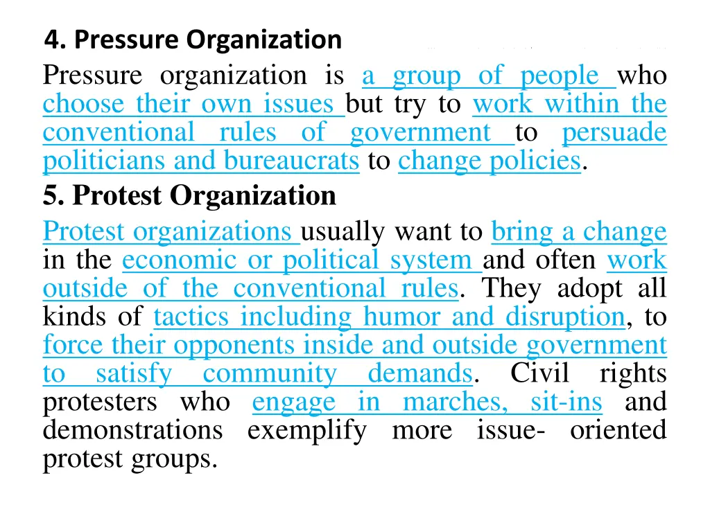 4 pressure organization pressure organization