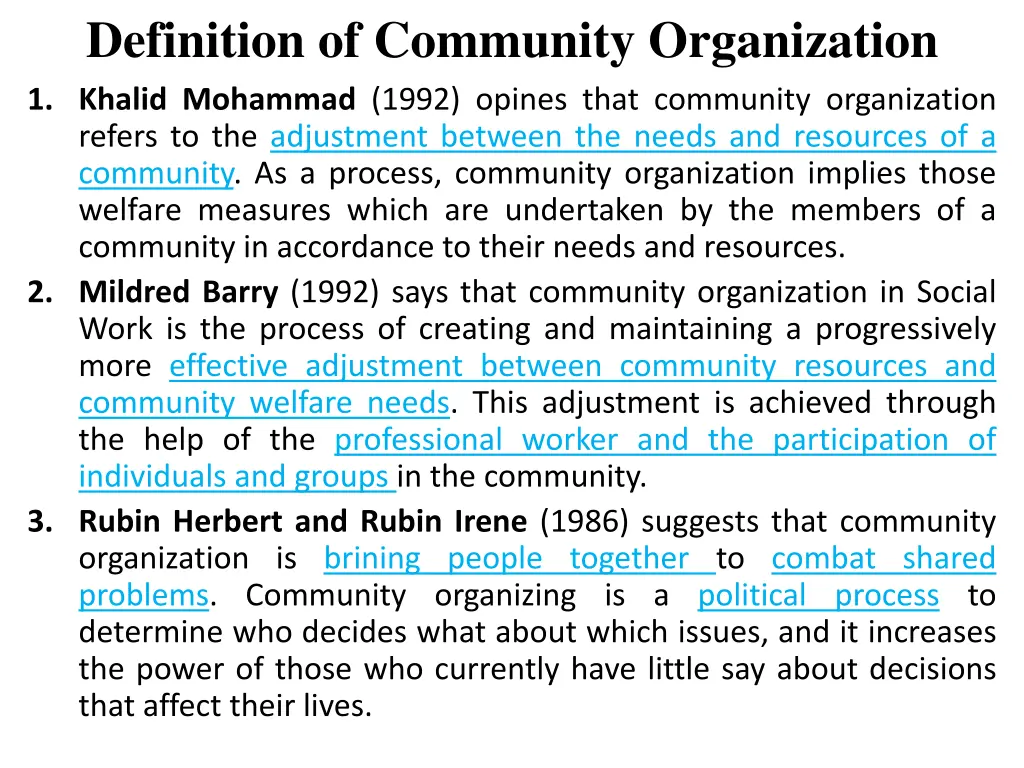 definition of community organization 1 khalid