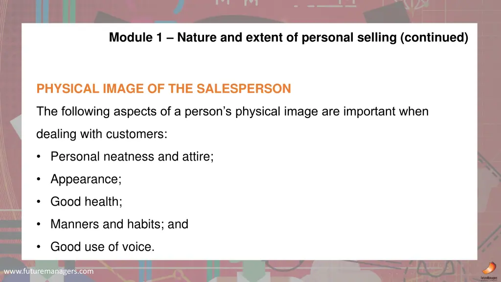 module 1 nature and extent of personal selling 5