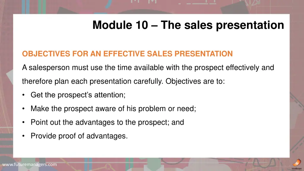 module 10 the sales presentation