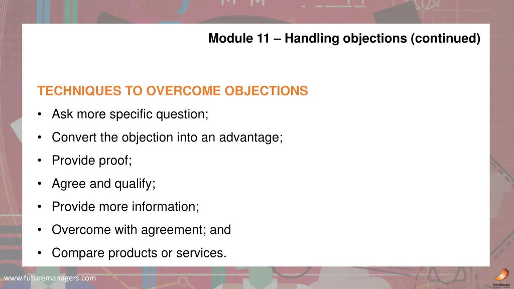 module 11 handling objections continued