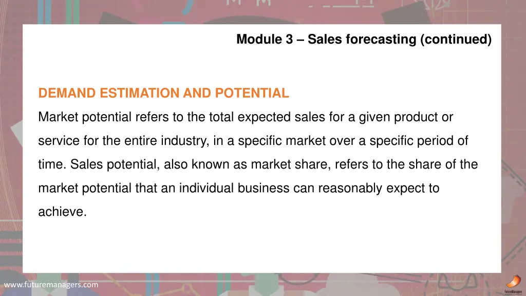 module 3 sales forecasting continued