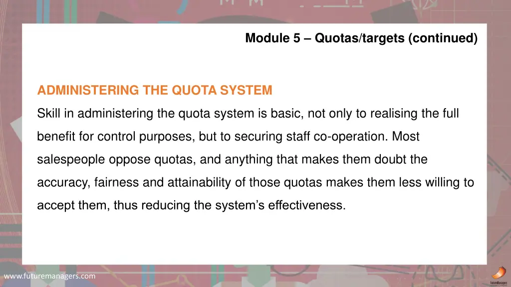 module 5 quotas targets continued 2