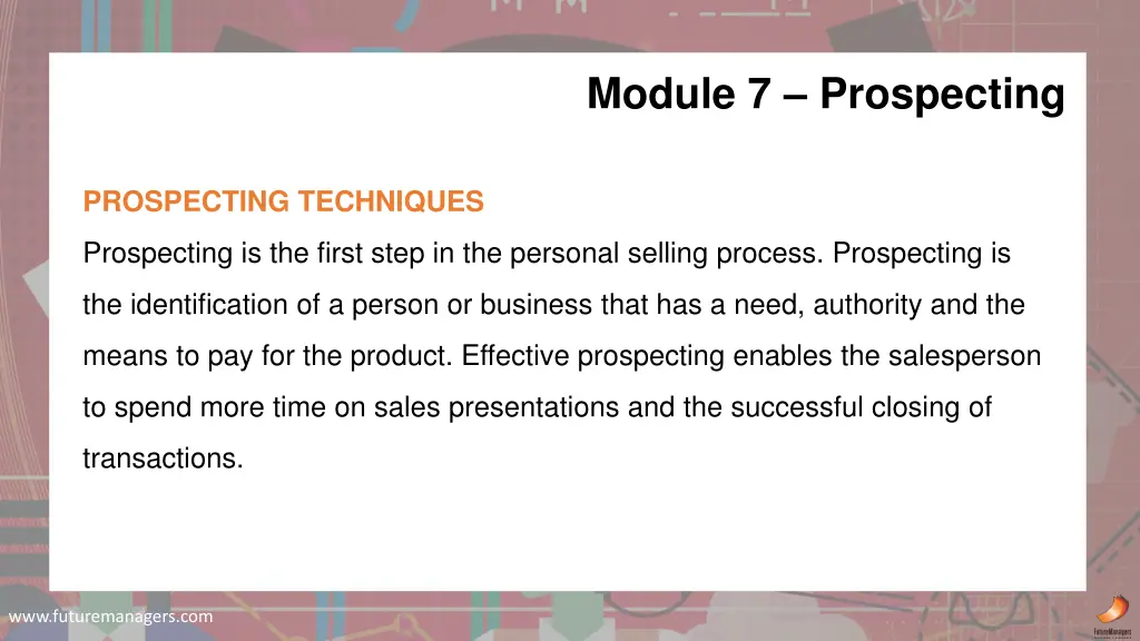 module 7 prospecting