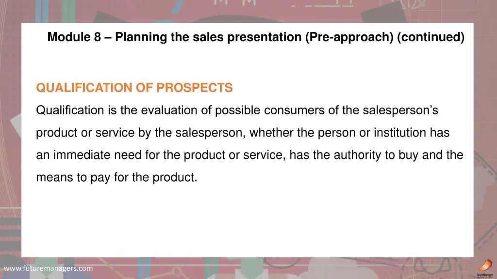 module 8 planning the sales presentation 1