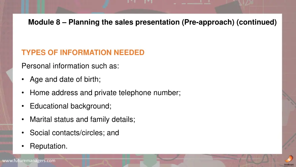 module 8 planning the sales presentation 3